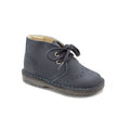 Toddler wearing Navy Sahara Baby Lace Shoe made in Italy