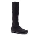 Italian-made black stretch microfiber boots for girls