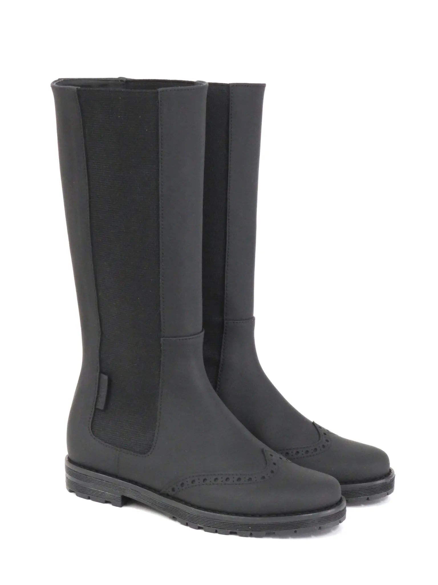 Image of Black Sahara Girls WingTip Boots