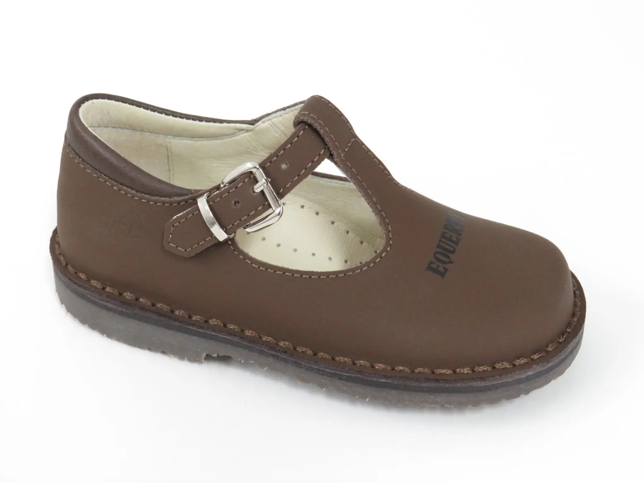 631 Brown Medium Sahara Childrens T-strap shoe for toddlers