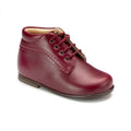 Gael Bordo Leather Toddler High Top Lace Shoes made in Spain