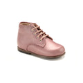 Ivette pink leather toddler high lace shoe made in Spain