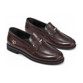 Bordo Polished Leather Girls Dress Loafer