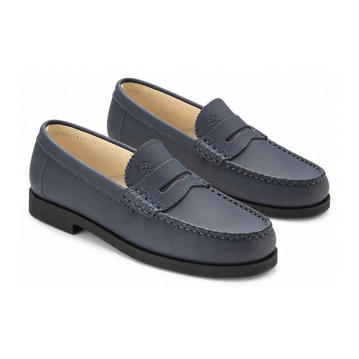 Navy Sahara Girls School Loafer